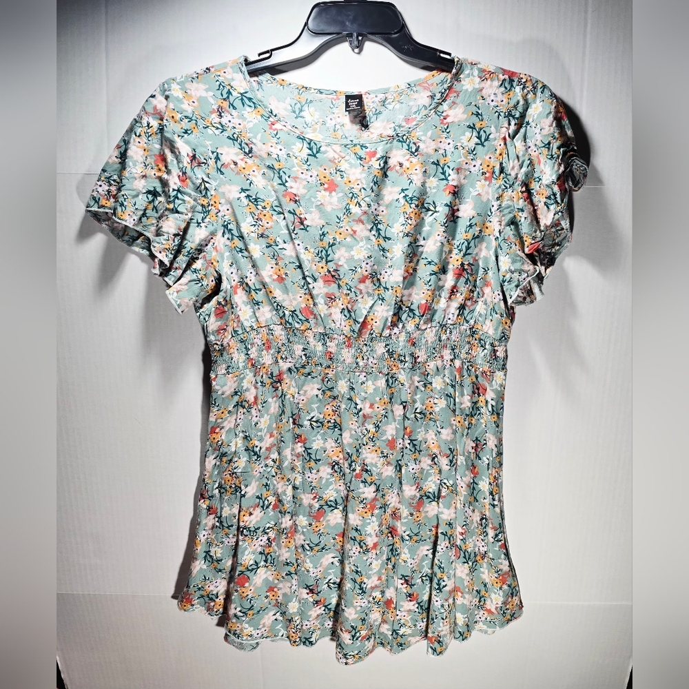 Sason Curve 1XL Floral Top / Dress Flowing  Boho Style Whimsical